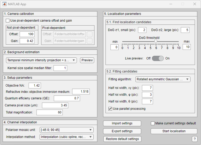 Screenshot of the localisation gui window.